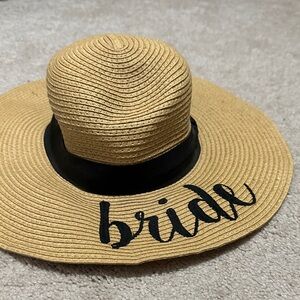 Bride Sun Hat - Tan and Black